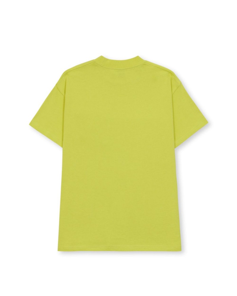 Yellow Brain Dead Heavyweight Jersey Mockneck Pocket W/Pvc T-Shirt | AU 0471689-ZR