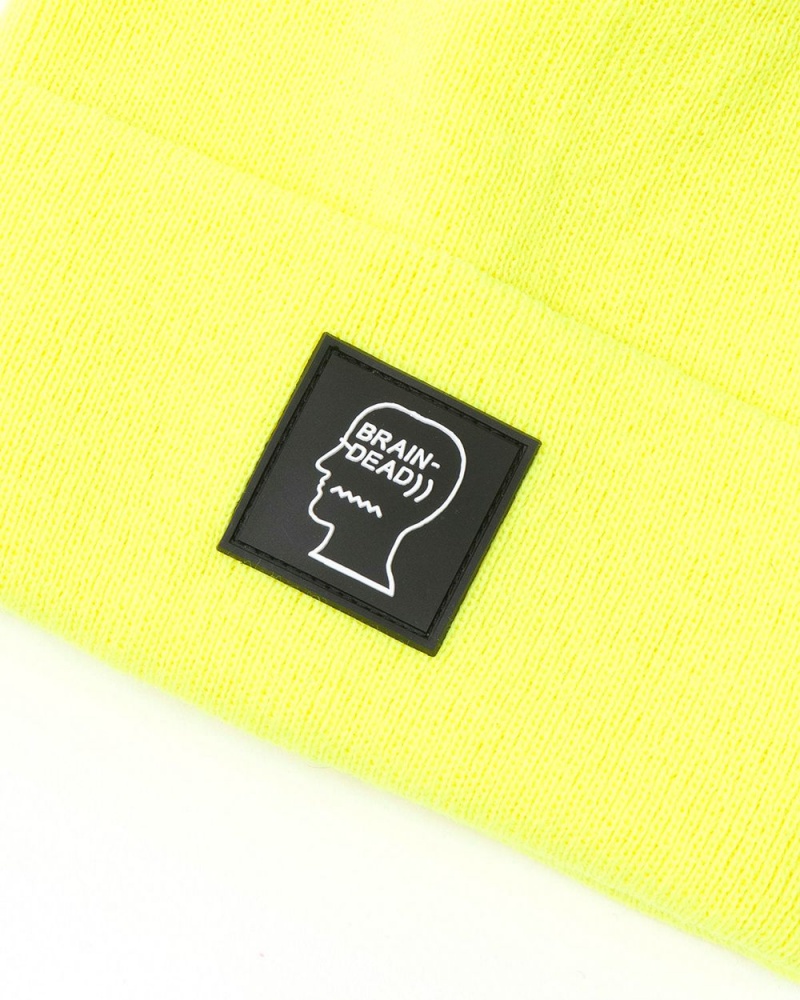 Yellow Brain Dead Logo Head Beanie | AU 8479356-VS