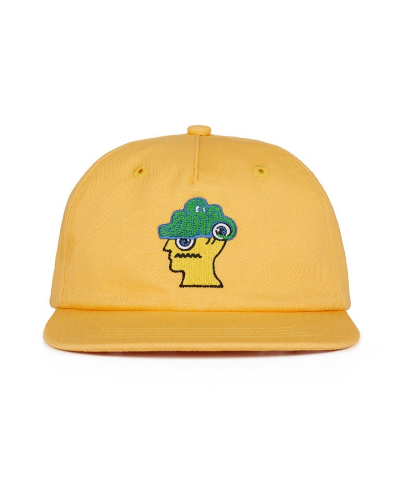 Yellow Brain Dead Overcast Kids 6 Panel Cap | AU 2590378-JR