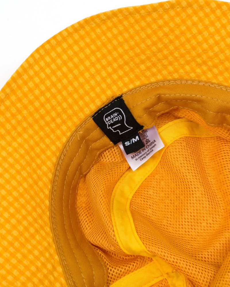 Yellow Brain Dead Seersucker Bucket Hat | AU 4039621-VC