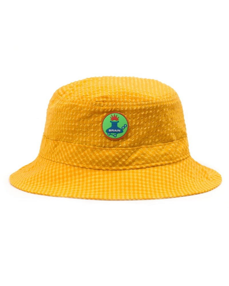 Yellow Brain Dead Seersucker Bucket Hat | AU 4039621-VC