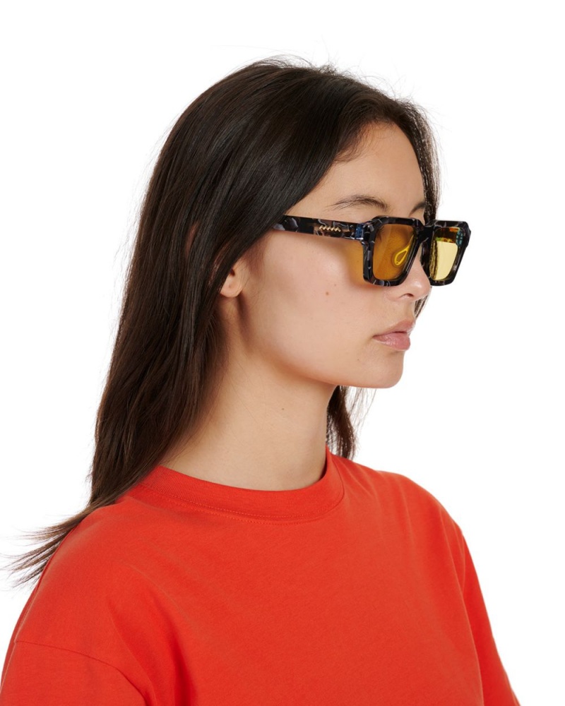 Yellow Brain Dead Staunton Post Modern Primitive Eye Protection Sunglasses | AU 0143265-HK