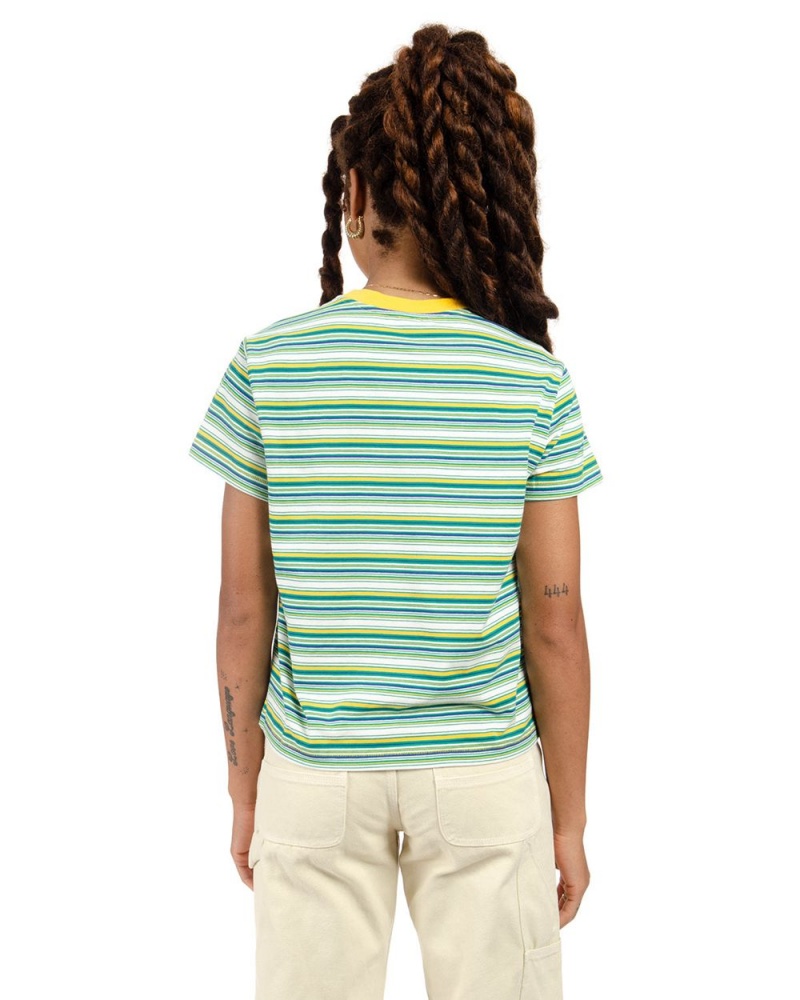 Yellow Brain Dead Striped Baby T-Shirt | AU 0851726-OY