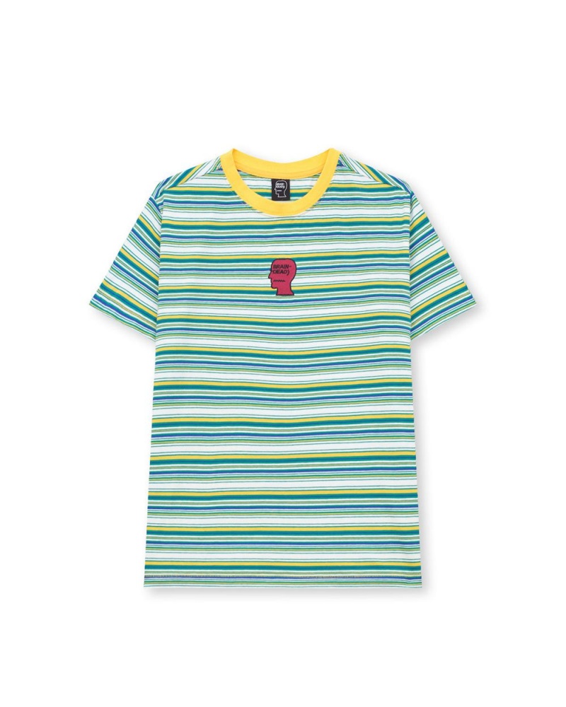 Yellow Brain Dead Striped Baby T-Shirt | AU 0851726-OY